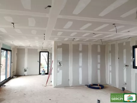 Maisons SERCPI dossier LECOEUR - pose cloisons et plafonds